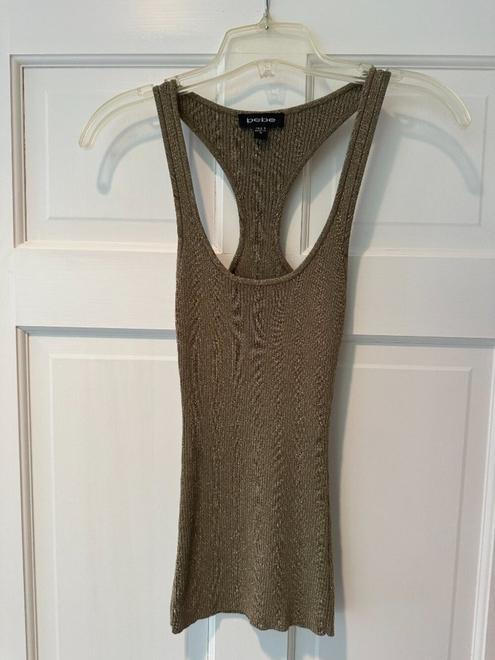 Bebe Metallic Ribbed Racerback Tank Bundle M - Picture 4 of 5